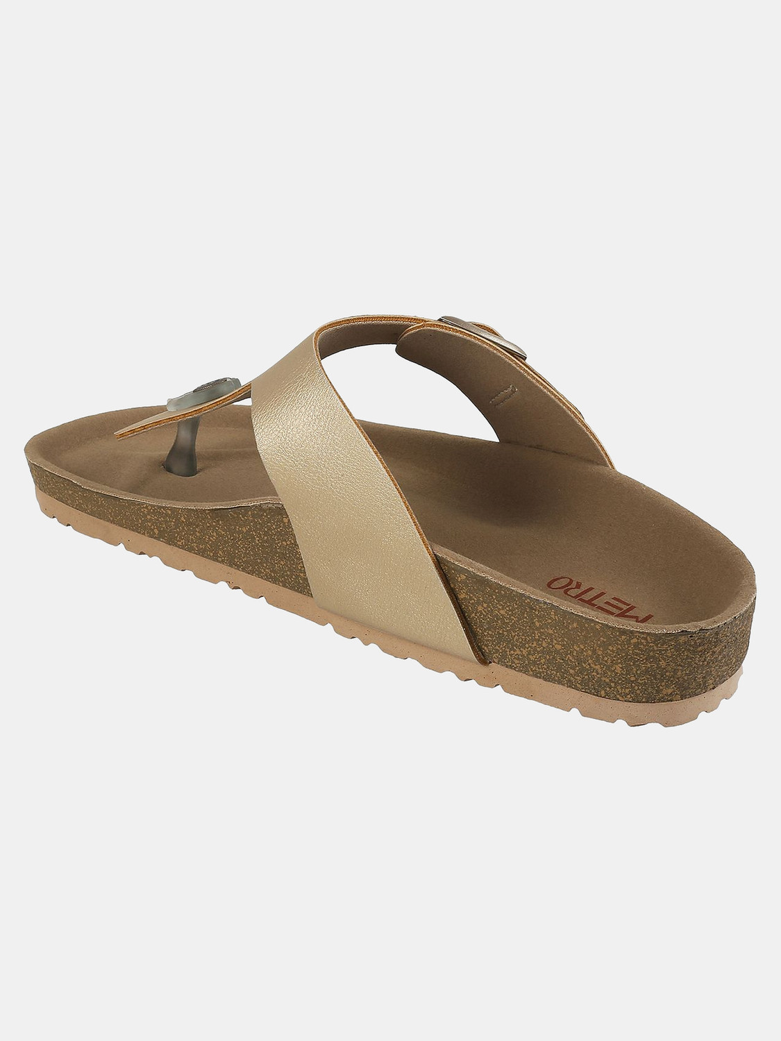 Image of METRO SyntheticOpenToeT-Strap Women Flats