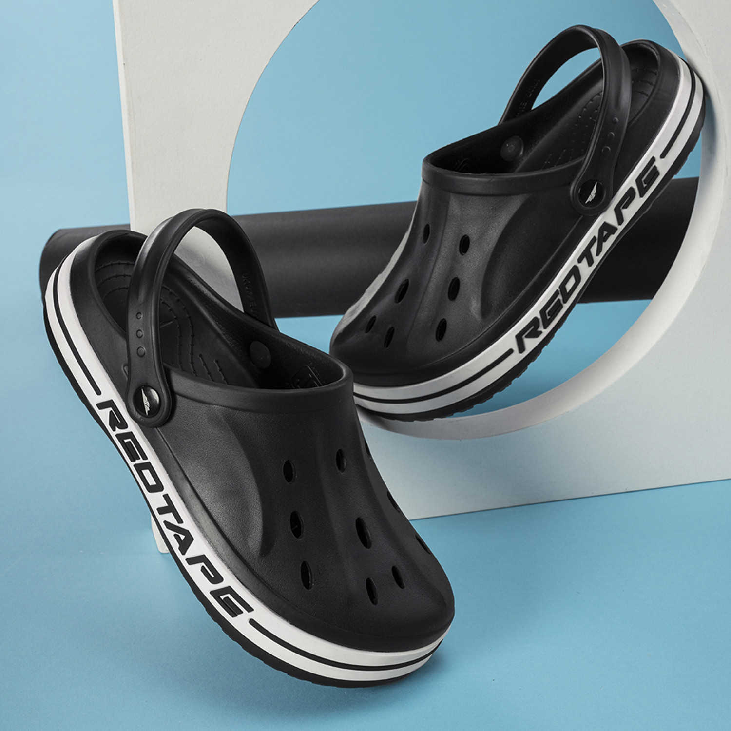 Image of Red Tape Men Black Clogs