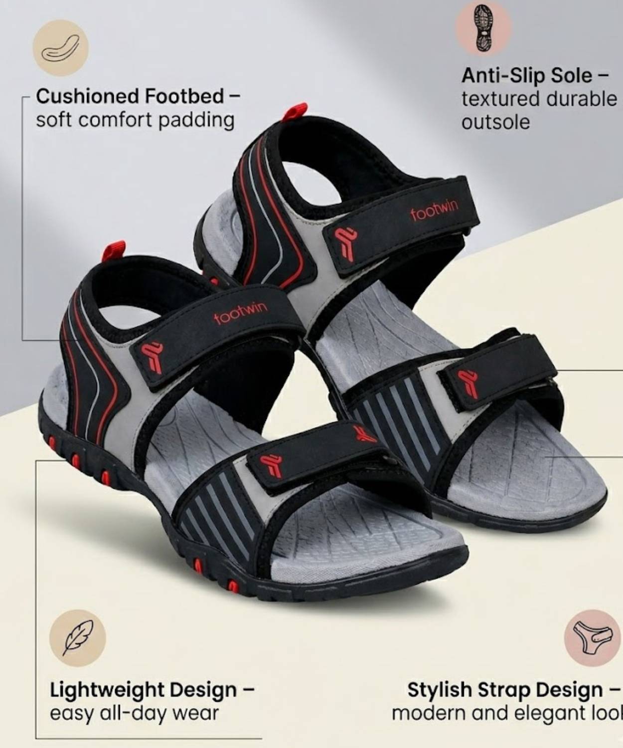 Footwin Men Casual Gray - Image 3