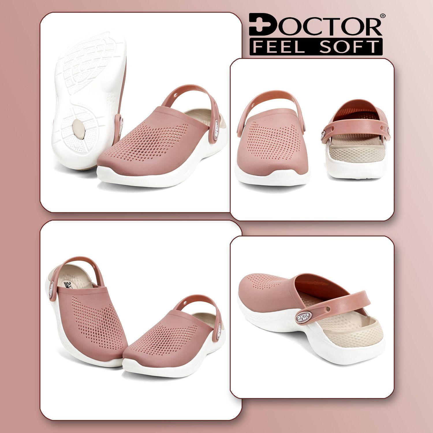 Image of DOCTOR FEEL SOFT Clogs Comfortable Soft Cushion Lightweight Daily Wear Casual Footwear Women Clogs