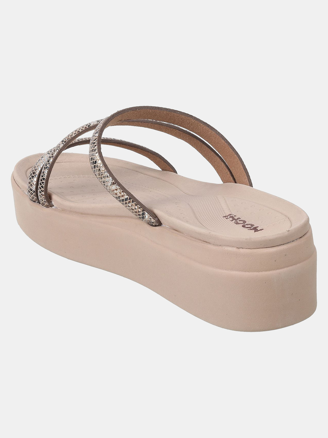 Image of MOCHI PrintedOpenToeFlatform Women Wedges