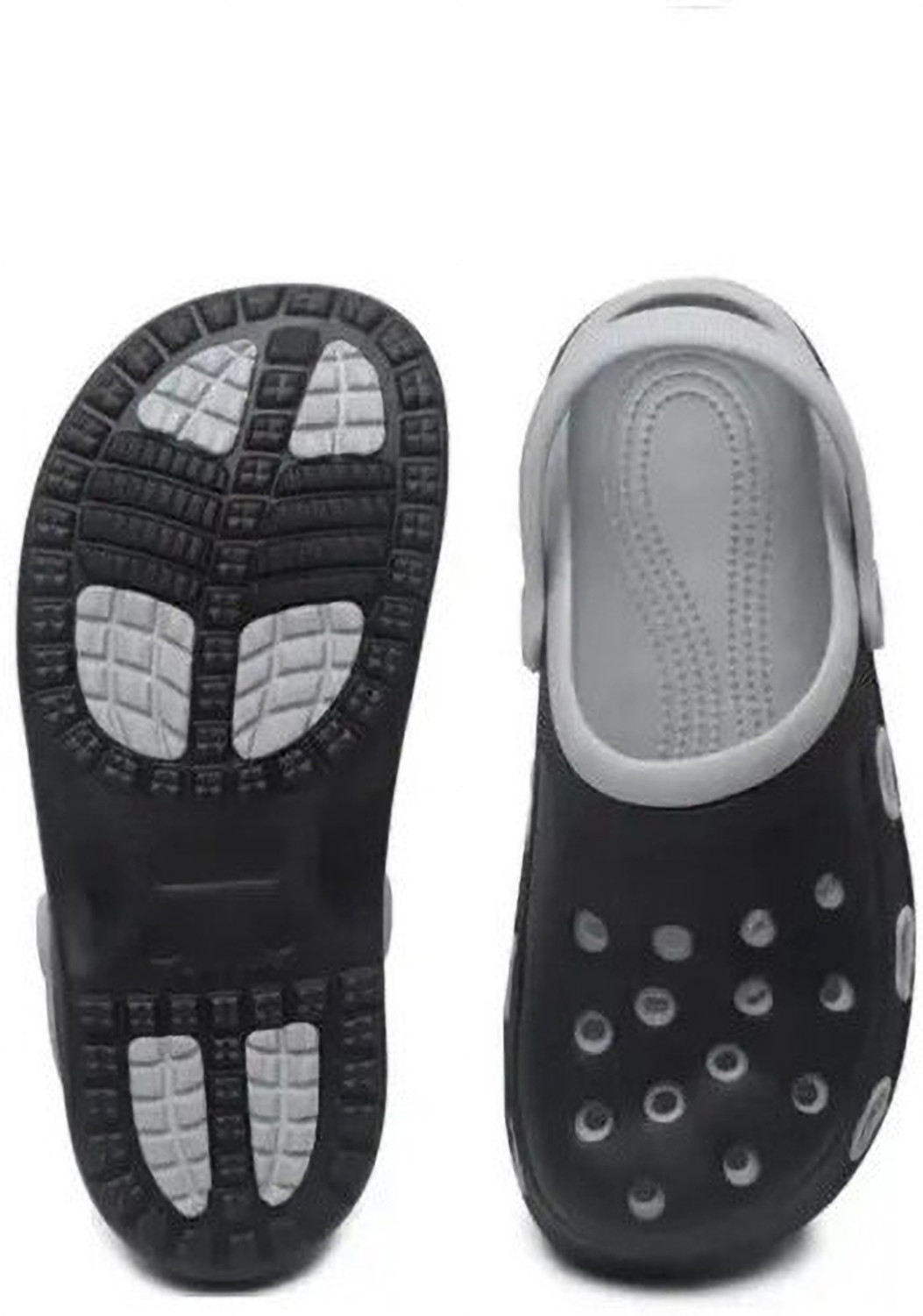 Image of V2R Unisex Clogs Sandal (Black, Grey, 9)