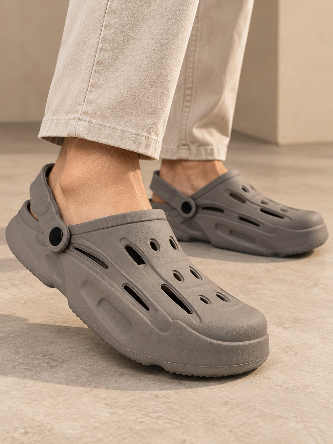 Image of action Men COOL-1001 Trendy Comfortable Lightweight Breathable Casual Slip-On Sandal (Beige, 6)