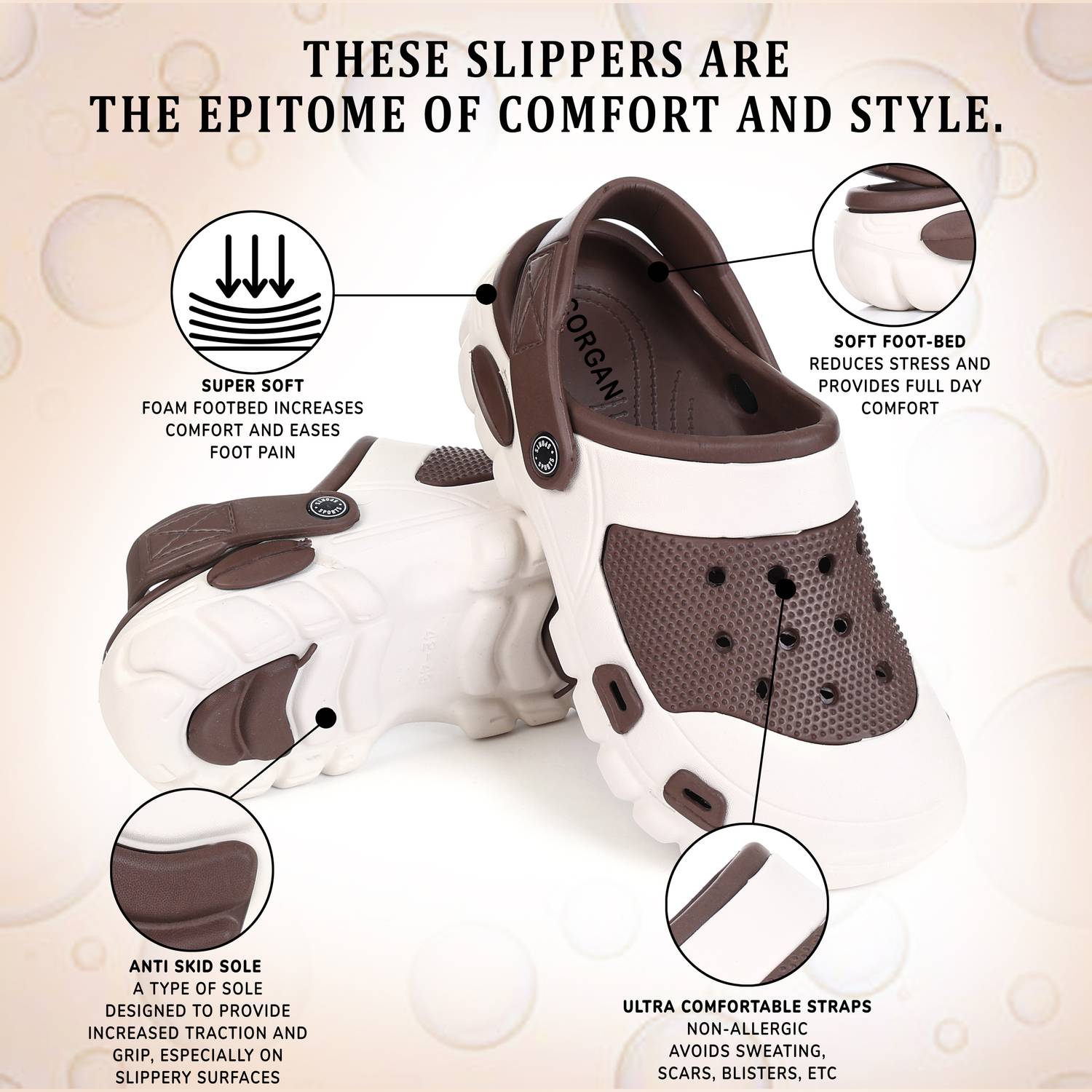 corgan Men Brown Clogs - Image 2