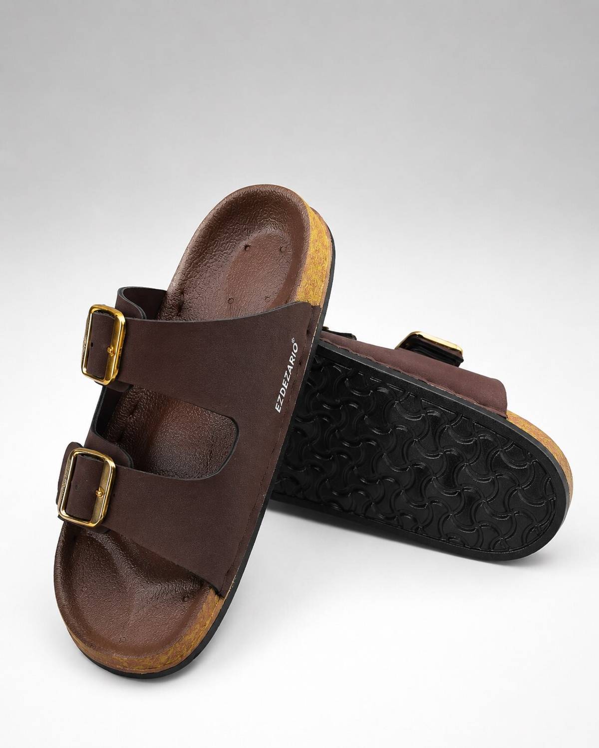 EZDEZARIO Men Slides Brown - Image 5