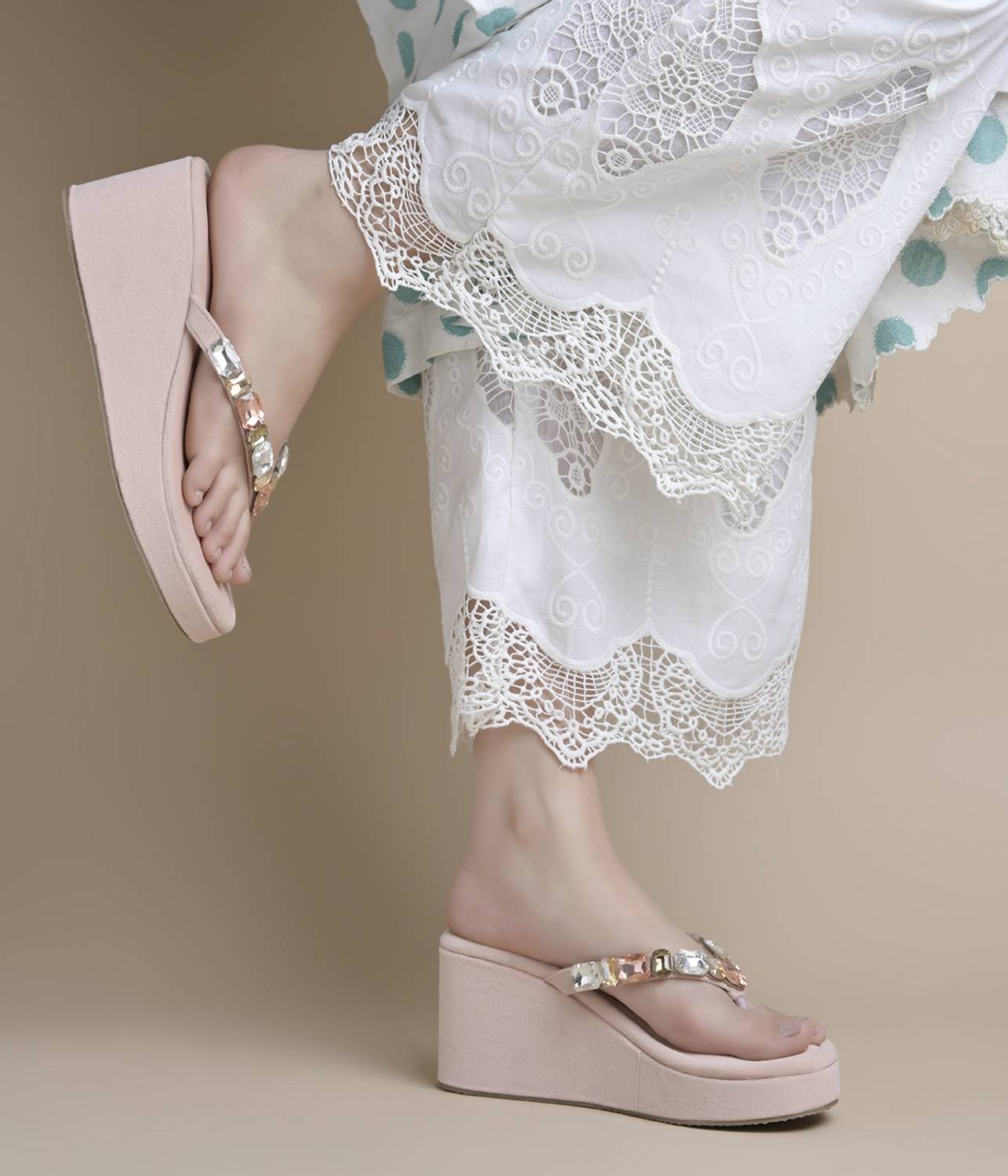 Froh Feet Women Pink Wedges - Image 3