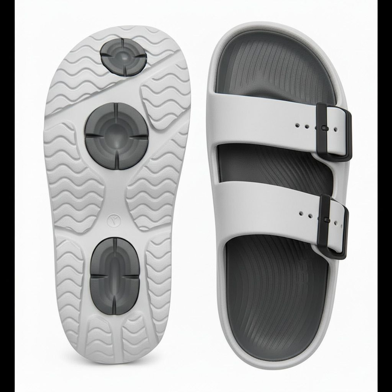 Image of Smoothlite Men Soft EVA Double Strap Sandals|Adjustable Buckle|Lightweight Anti-Slip Slippers Slippers