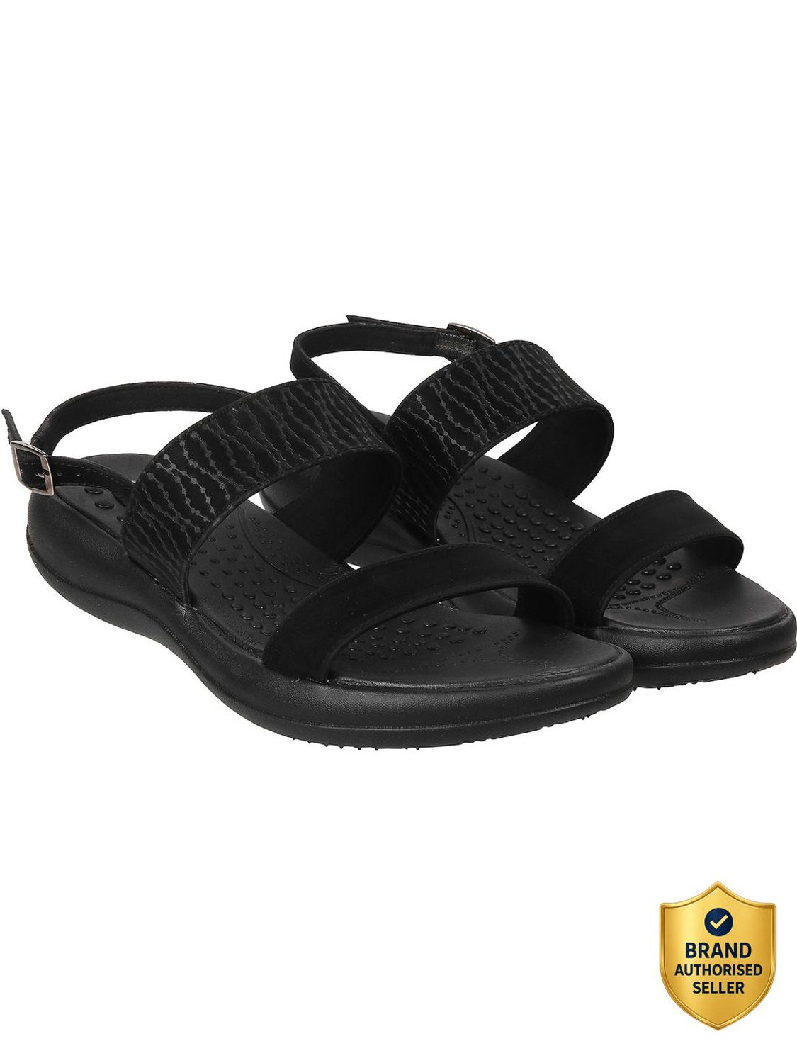 Image of MOCHI TexturedOpenToeComfortHeelsWithBuckles Women Flats