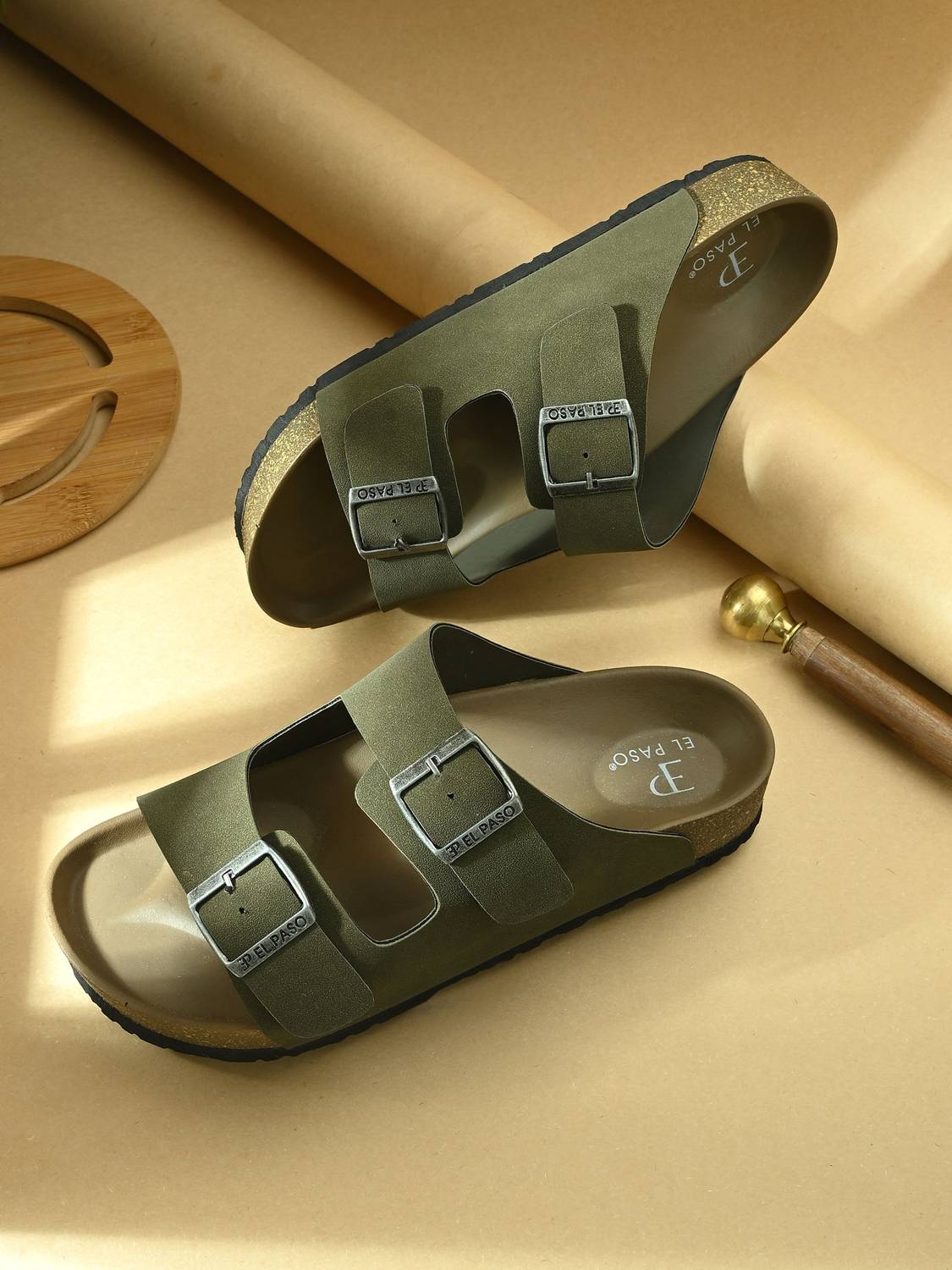 EL PASO Men Green Sandals