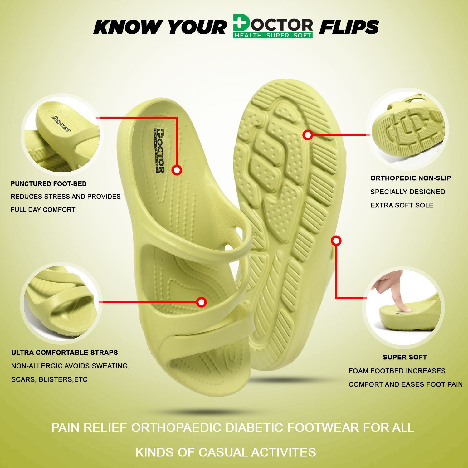 Image of Doctor Health Super Soft | Classic Ultra Soft | Cushion | Comfortable|Premium|Stylish|Trendy Women Sandals