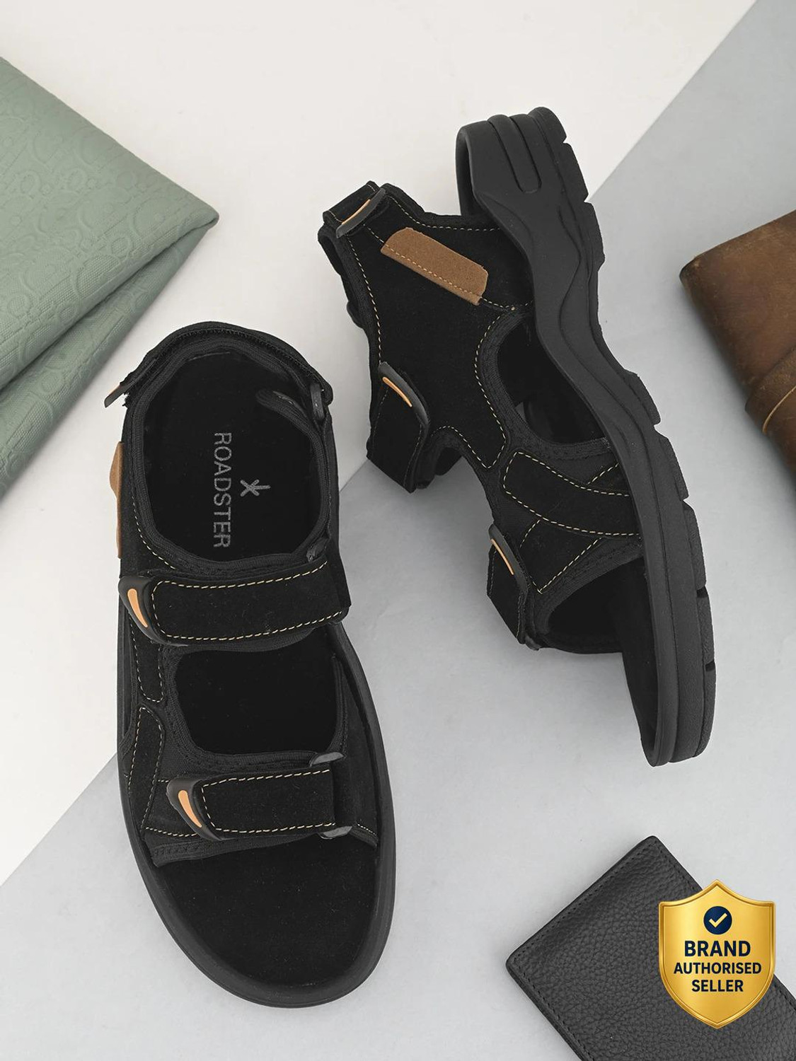 Image of Roadster Men Sandal (Black, 8)
