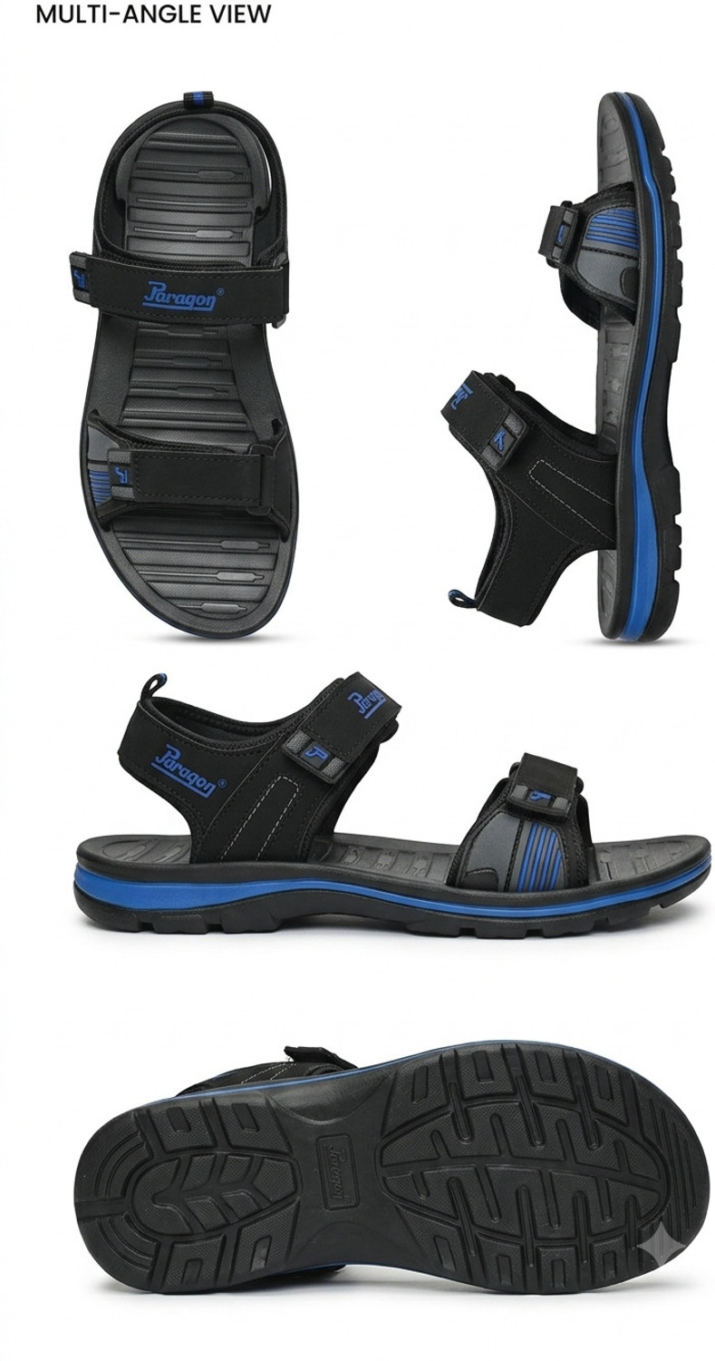 Image of Paragon Men Sports Sandal (Black, Blue, 6)