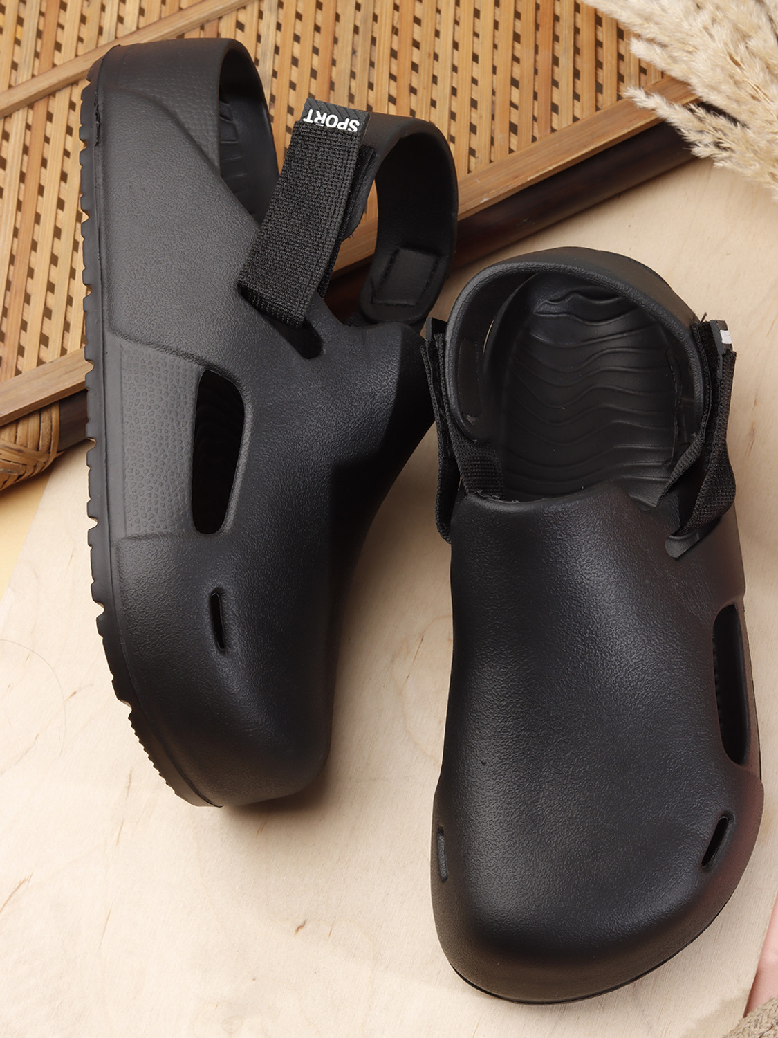 Image of GENZIS Men Clogs Sandal (Black, 9)