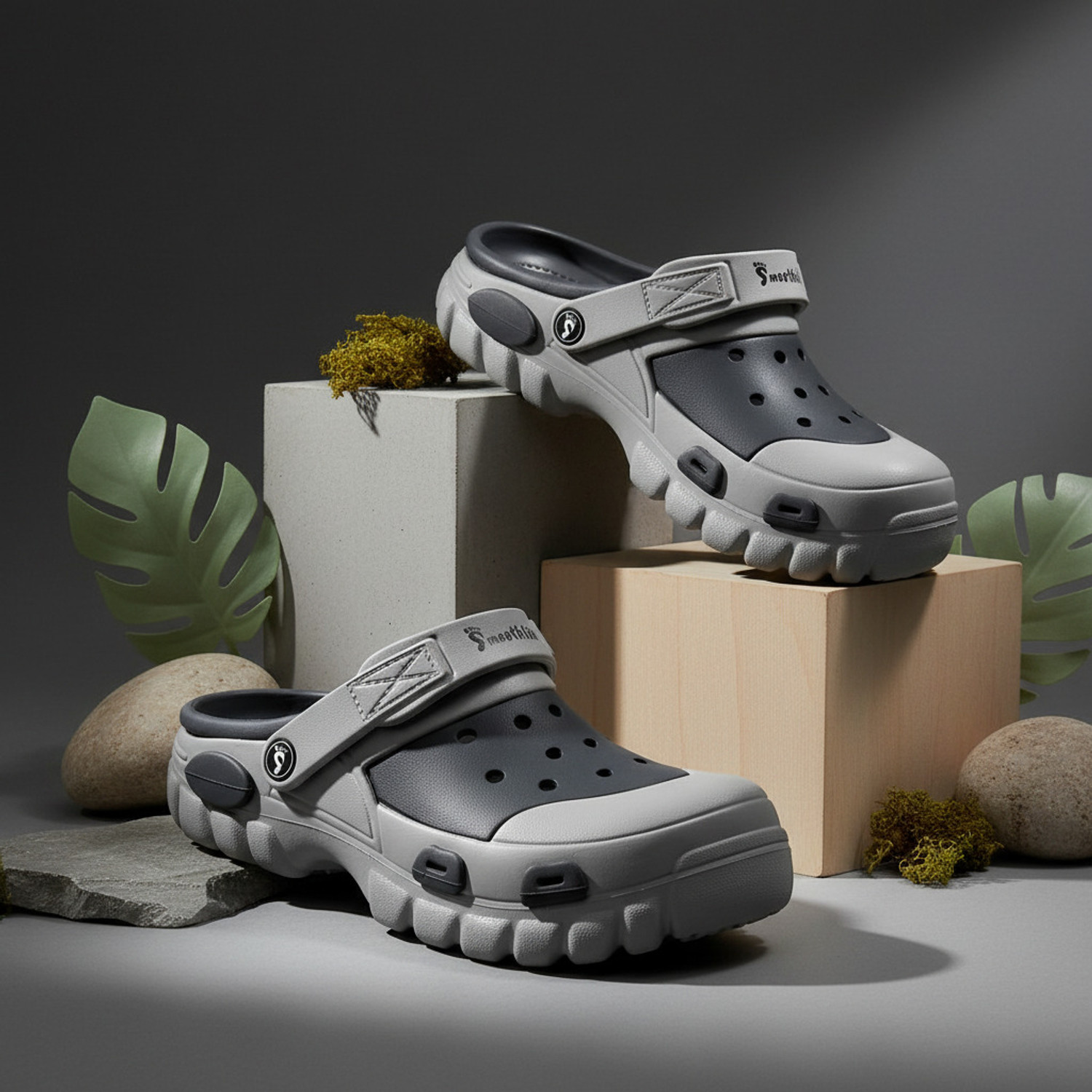 Image of Smoothlite Men Clogs|EVA Sandals|Outdoor Shoes|Back Strap|Ventilated|Anti Slip|Lightweight Men Clogs