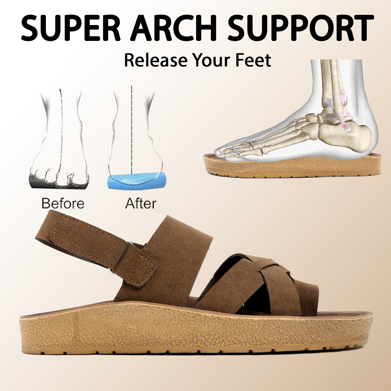 Image of DOCTOR FEEL SOFT Men Orthopedic Comfort Slippers for Men Daily Walking Use Slippers Men Sports Sandals