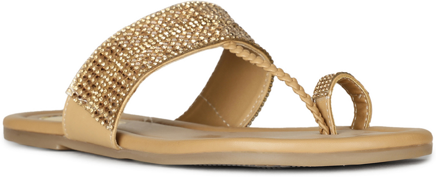 Image of Bata Women Flats Sandal (Gold, 7)