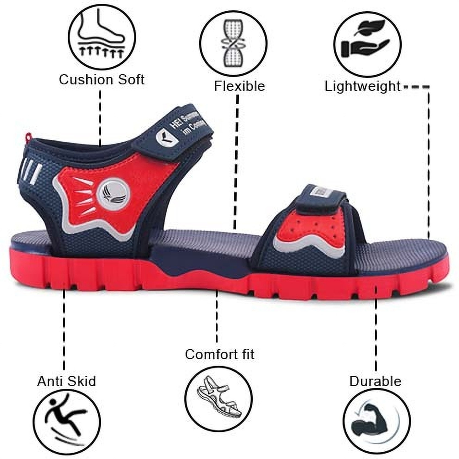 Image of BERSACHE Boys Velcro Sports Sandals