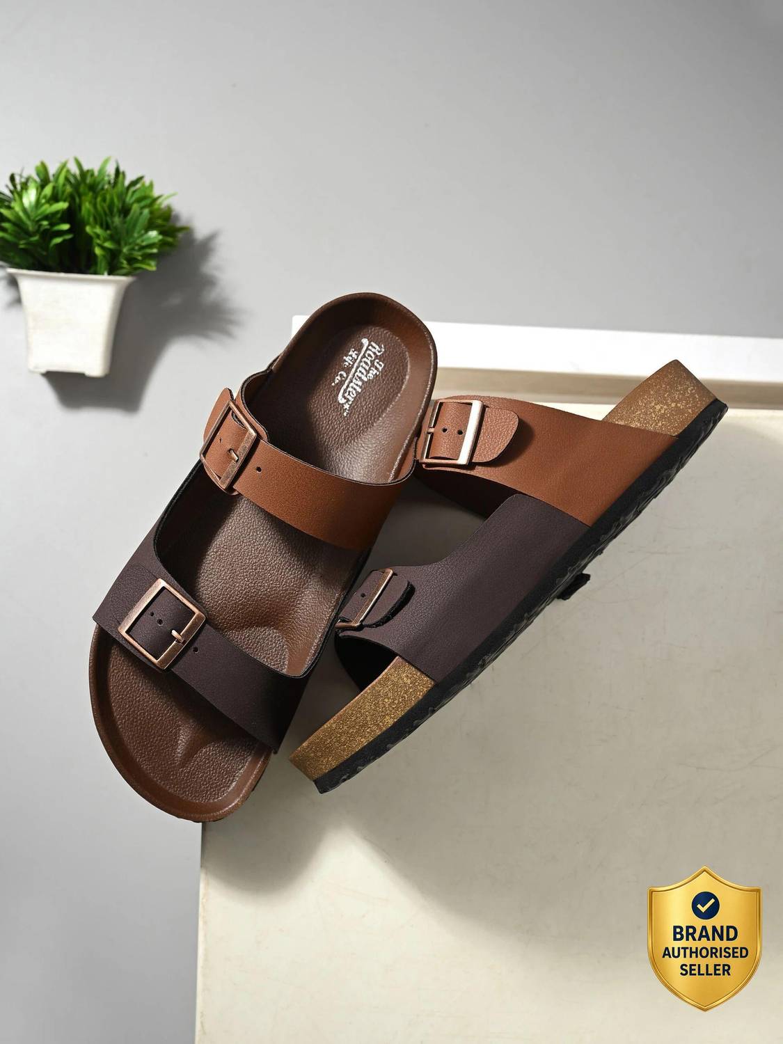 Roadster Dual Strap Buckle Men Sandals - Image 1