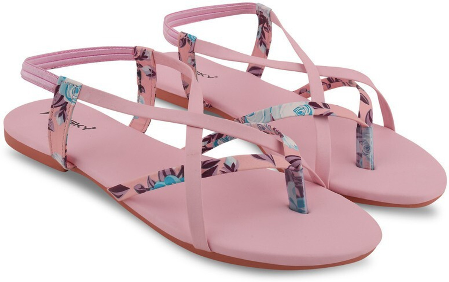Image of ZEBIN Women Flats Sandal (Pink, 5)