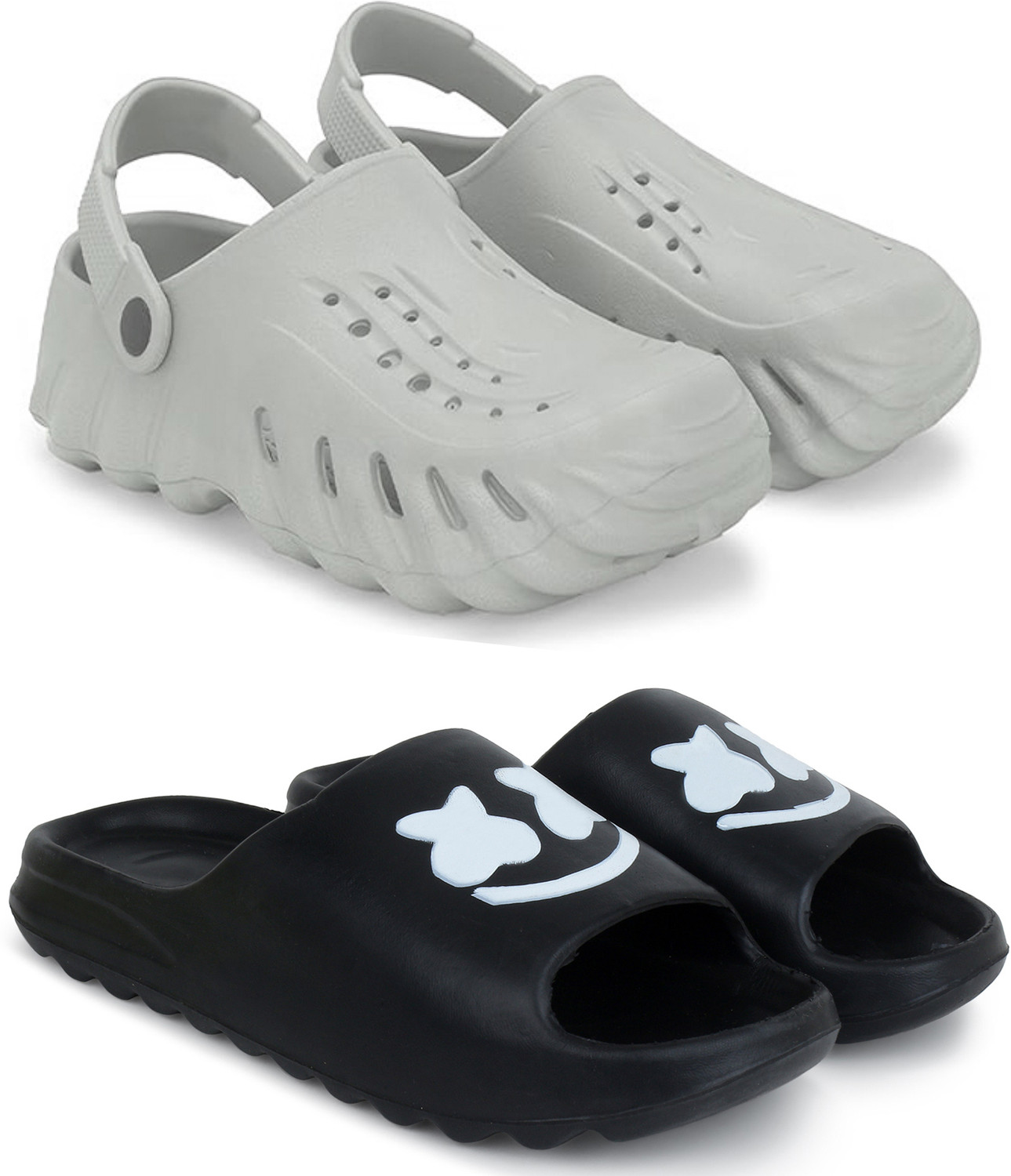 Image of KAPYANSH Men Combo Pack of 2, Ultra cushion, Flipflops, Slipper, Slides, Sandal, Clogs Men Clogs