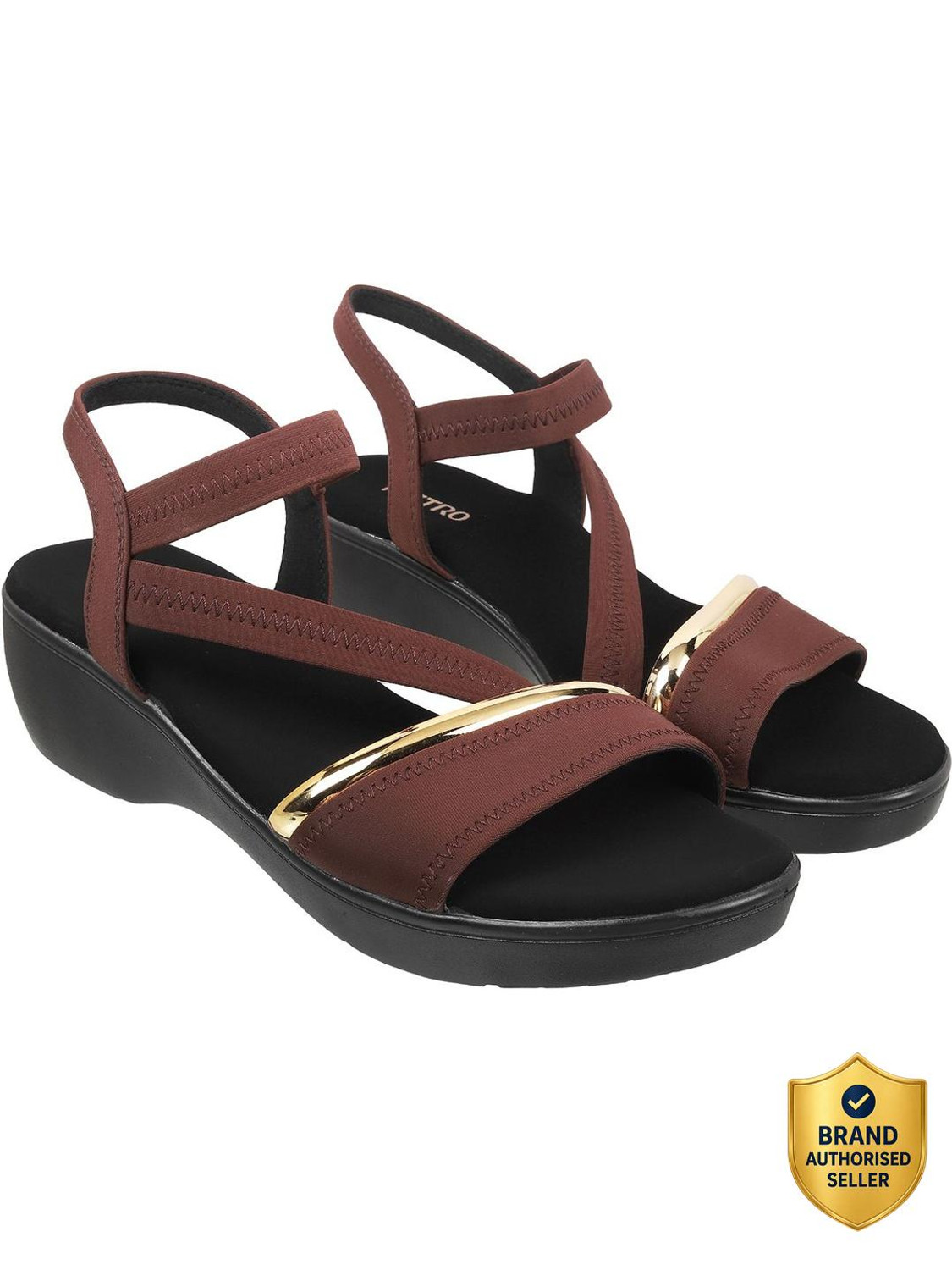 Image of METRO Women Wedges Sandal (Brown, 5)