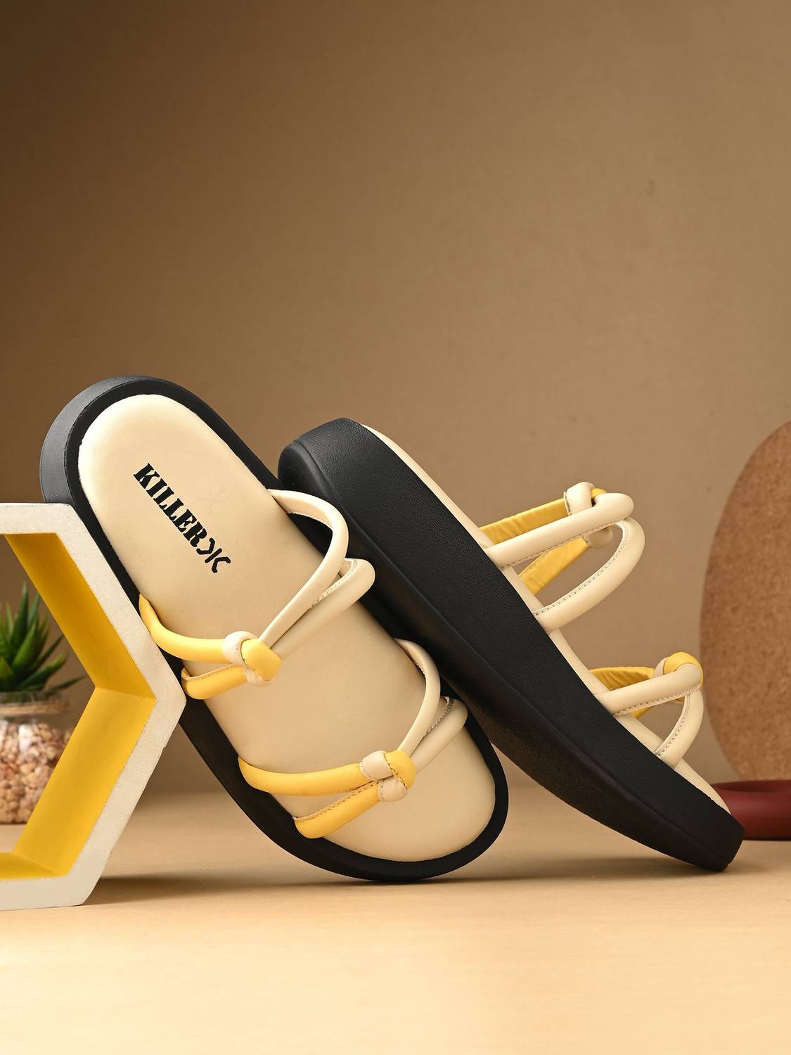 KILLER Women Casual Sandal (Tan , 6)