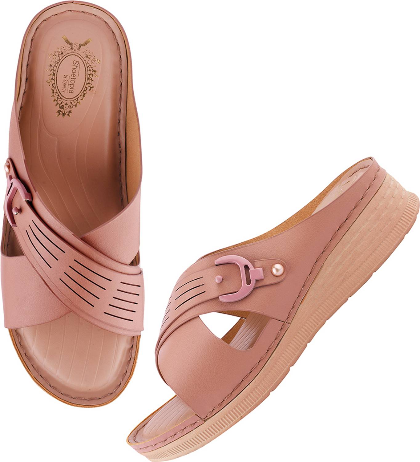 SHOETOPIA Women Flats Sandal (Pink , 4)