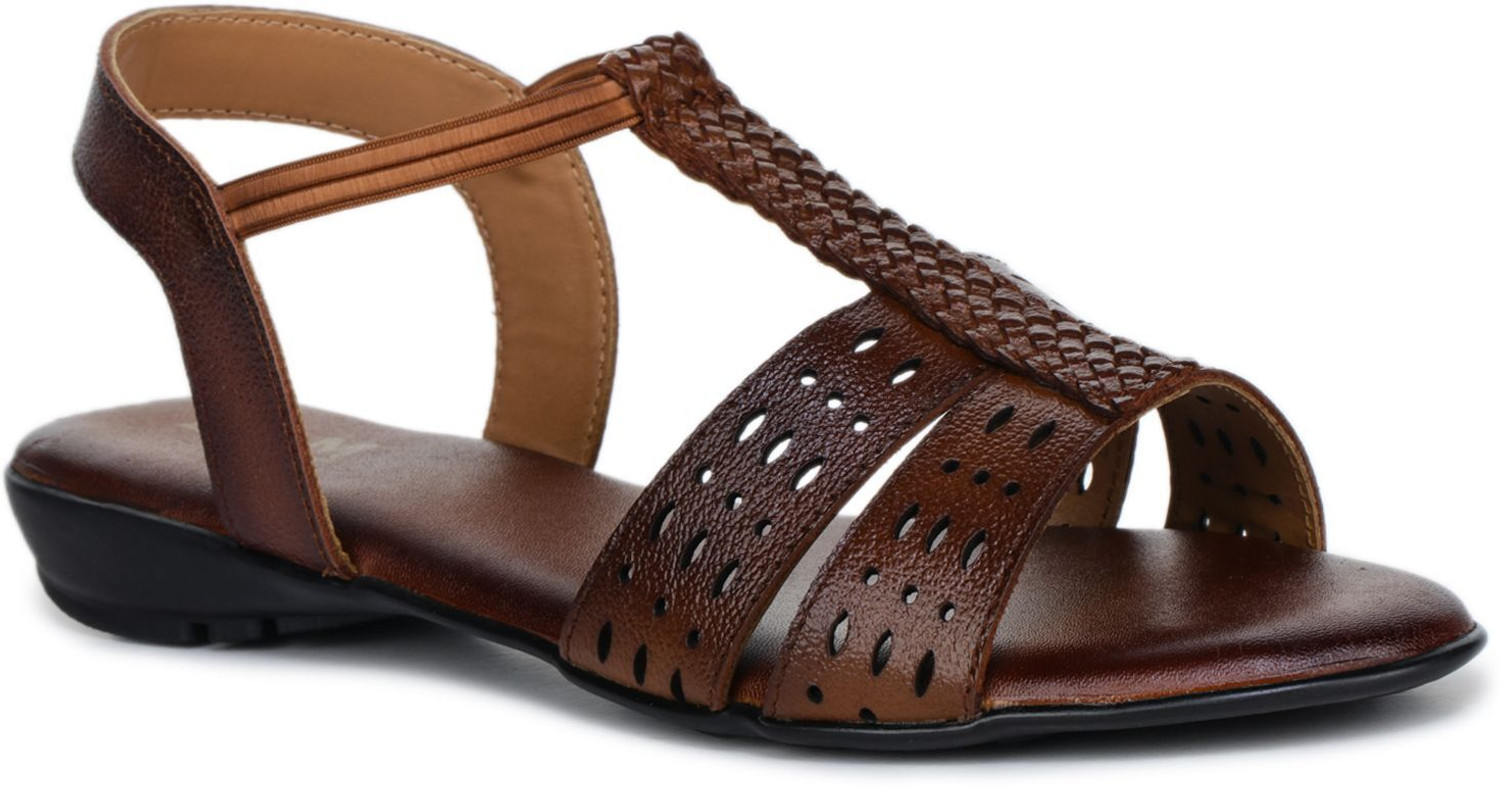 Image of Zoom Shoes Genuine Leather Women Casual Textured Open Toe Flats Women Casual