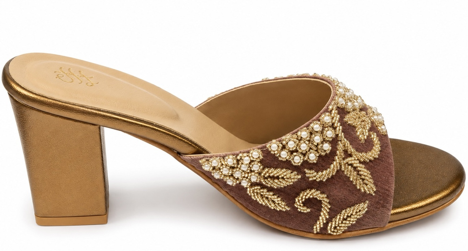Image of House of Pataudi Women Heels Sandal (Multicolor, 6)