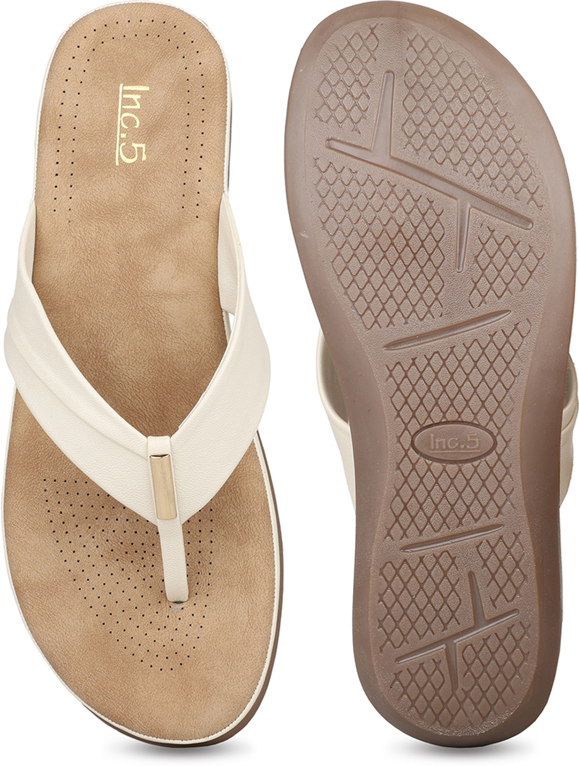Image of Inc.5 Casual Solid T-Strap Flat Sandals Women Casual