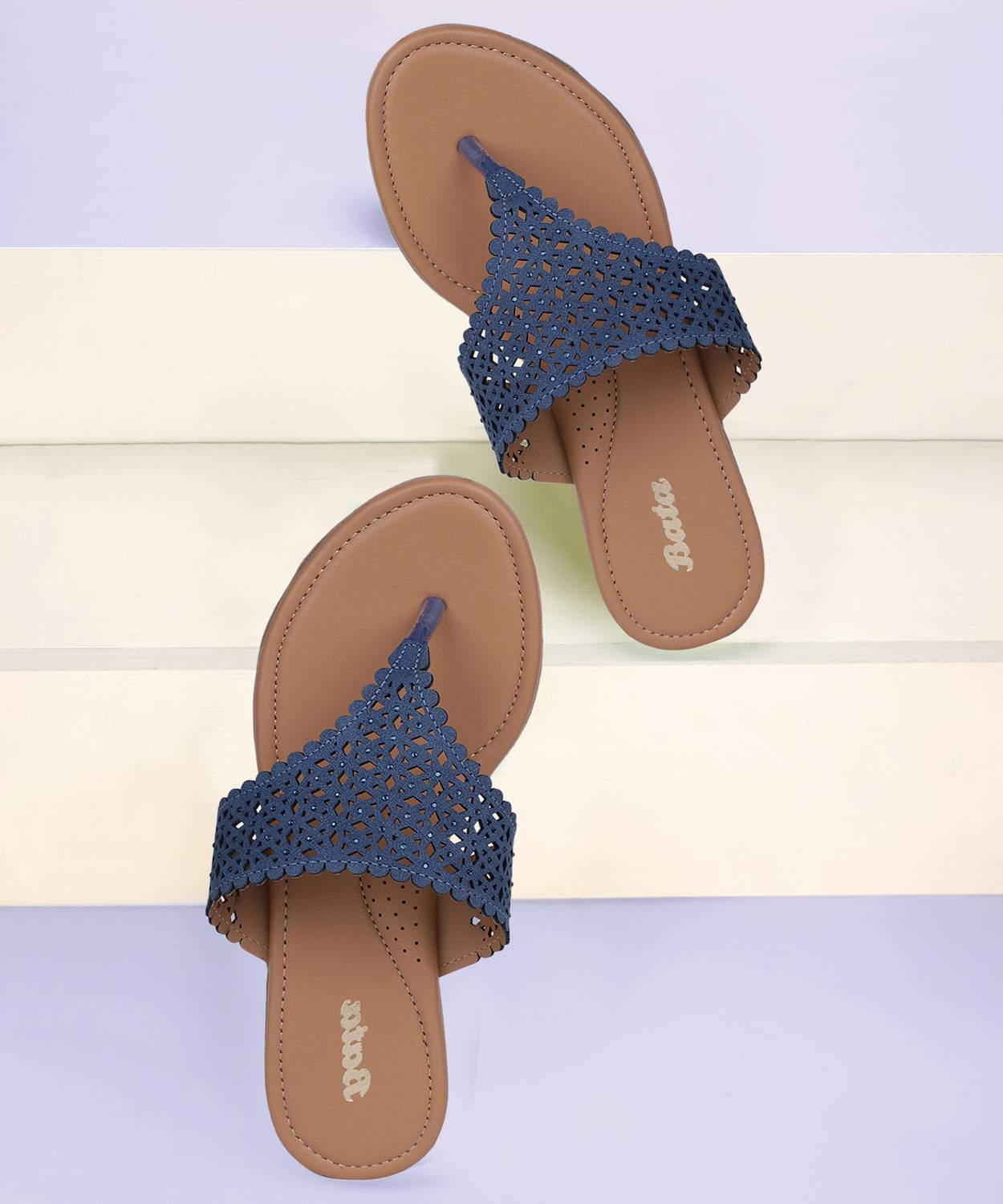 Bata Women Flats Sandal (Blue , 4)