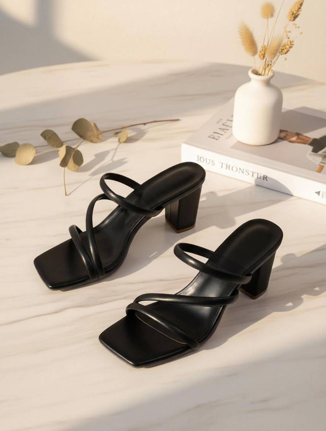 MODRIXFASHION Women Black Heels - Image 1