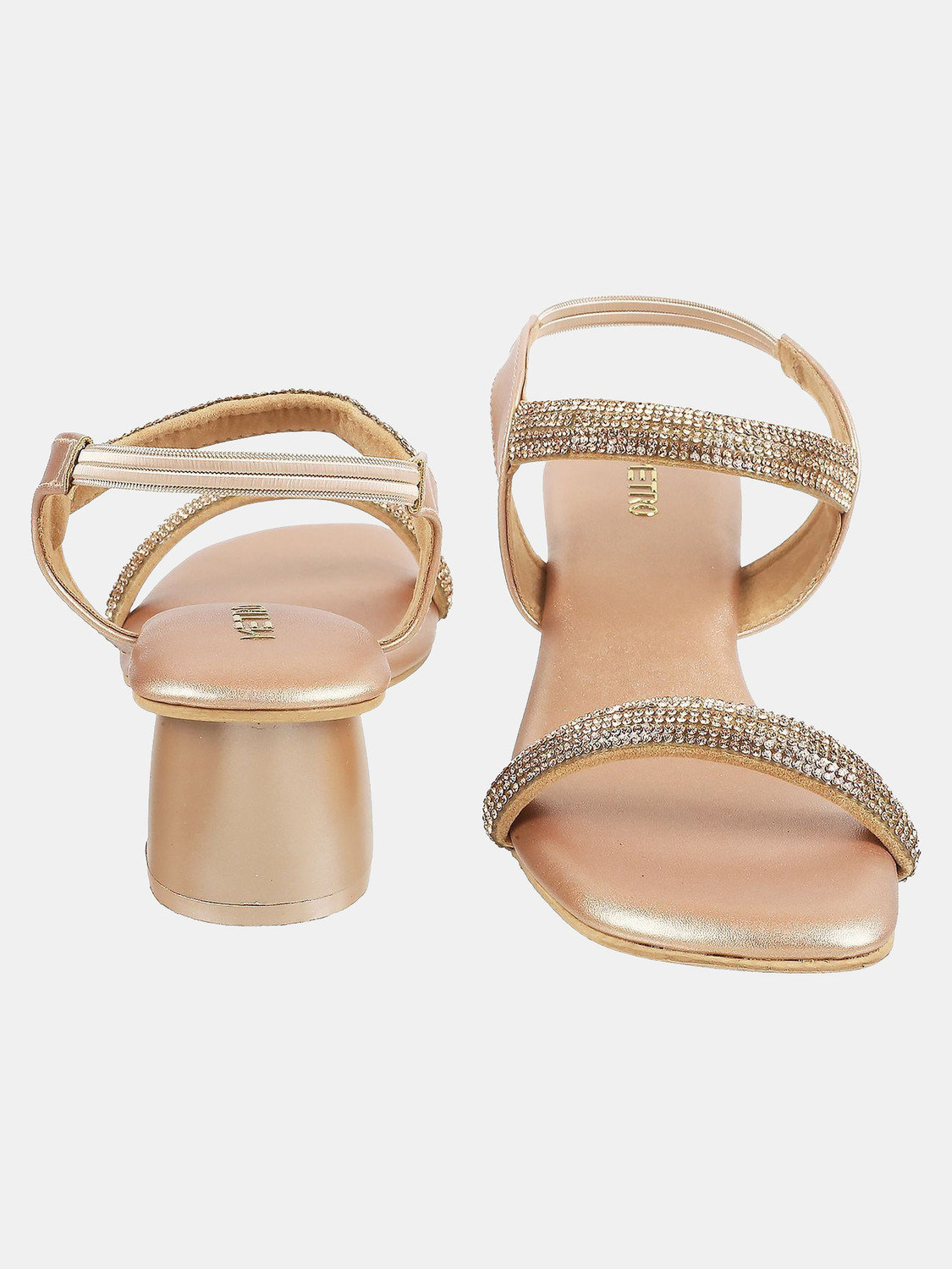 Image of METRO EmbellishedOpenToeBlock Women Heels