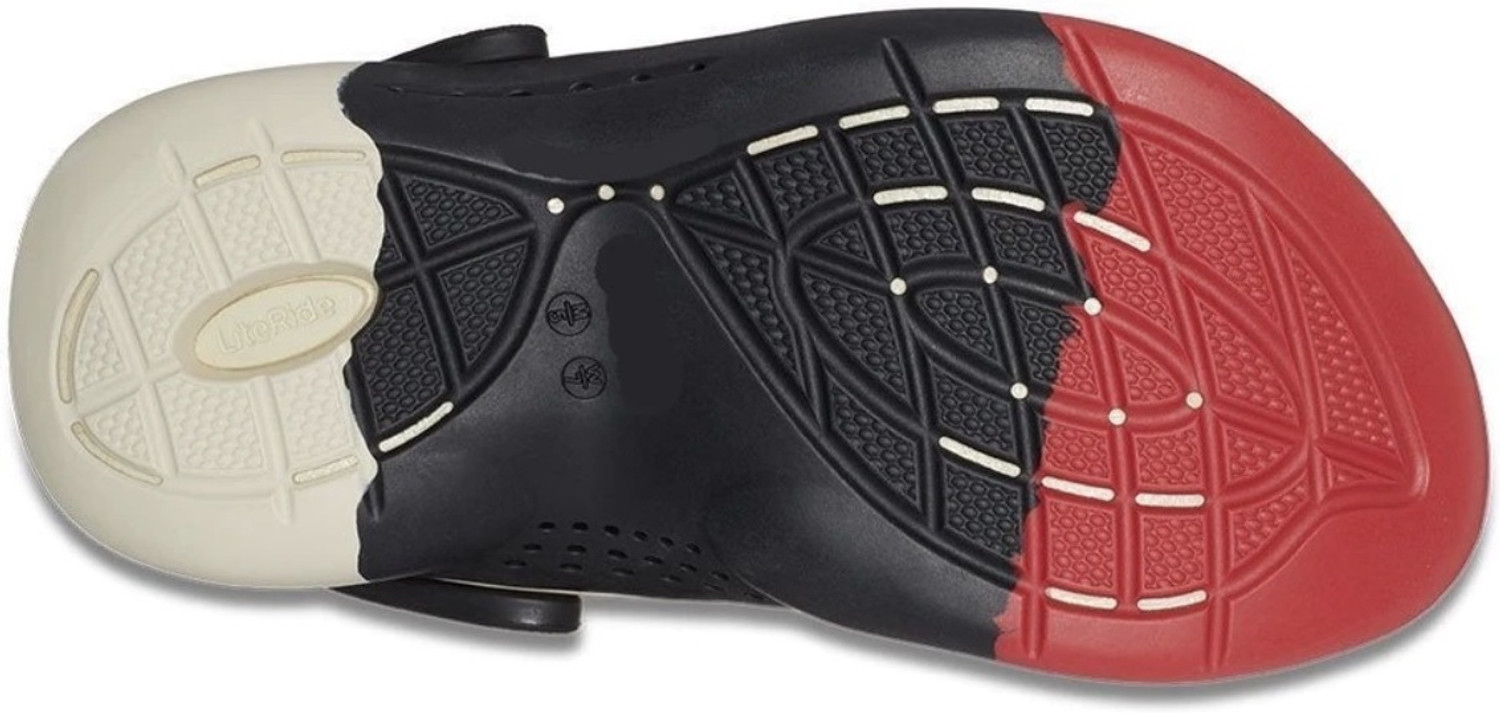 Image of Souk Souk Men Black 360 ombre marbled ride liteSandals (Beige, Black, Red , 9) Men Clogs