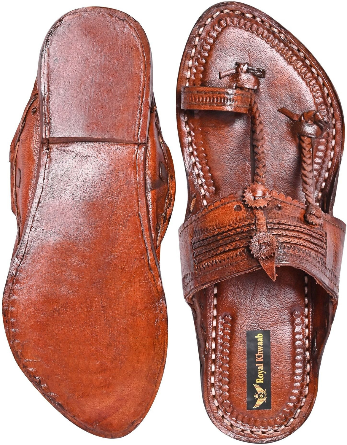 Image of Kolhapuri Men Flats Sandal (Brown, 7)