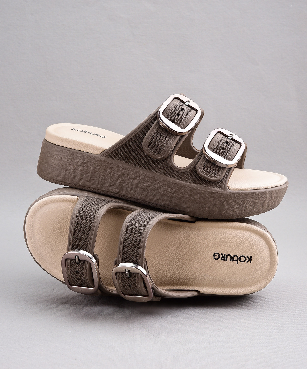 Image of Koburg Women Aura Women Sandal|Lightweight|Comfortable|Antiskid|Extra Soft|EVA Sole Heels Sandal (Multicolor, 7)