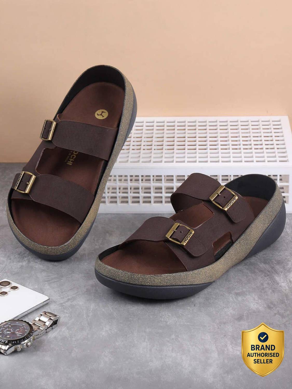MOCHI Men Brown Sandals - Image 1