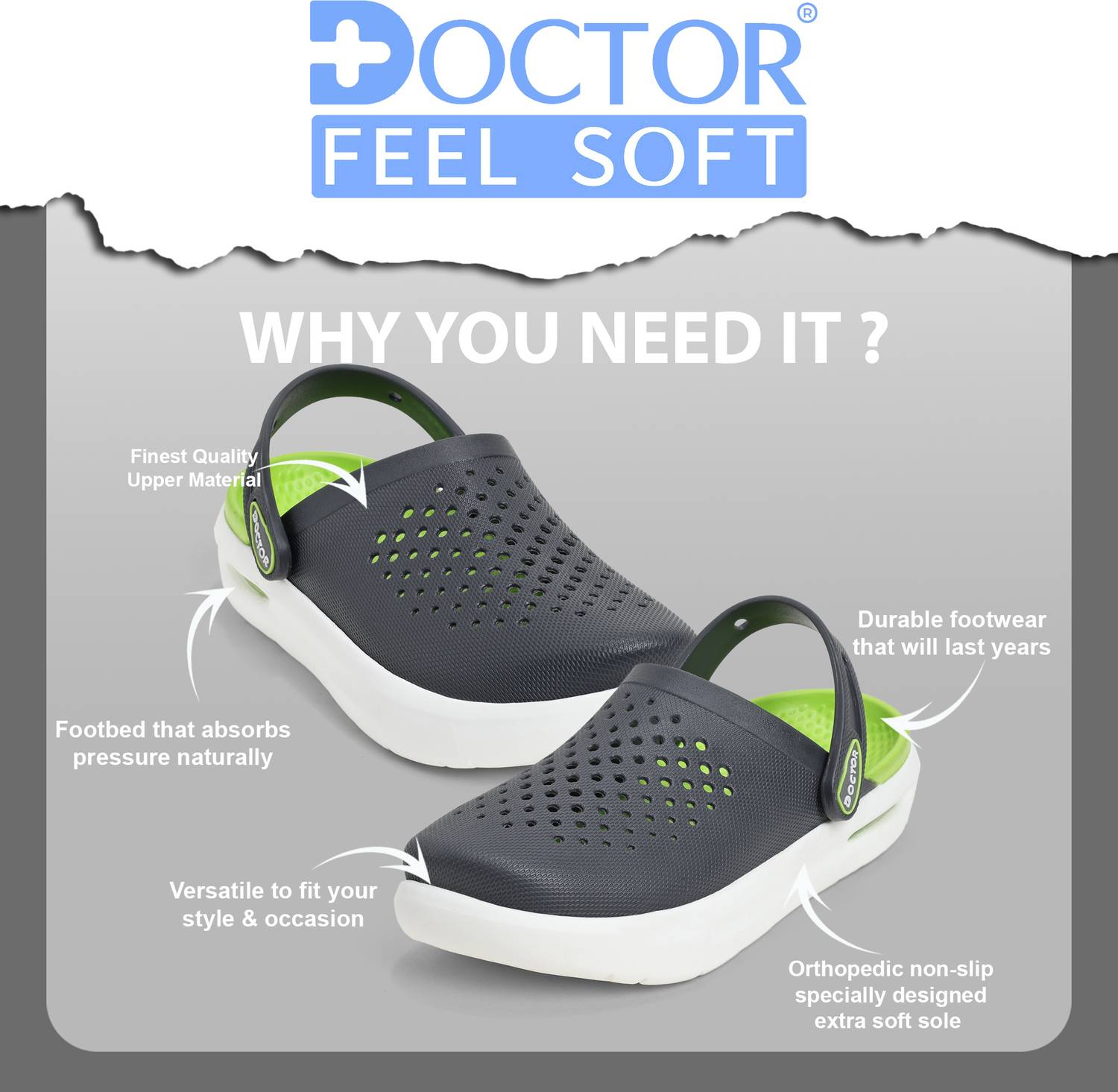 DOCTOR FEEL SOFT Men Clogs - Image 5