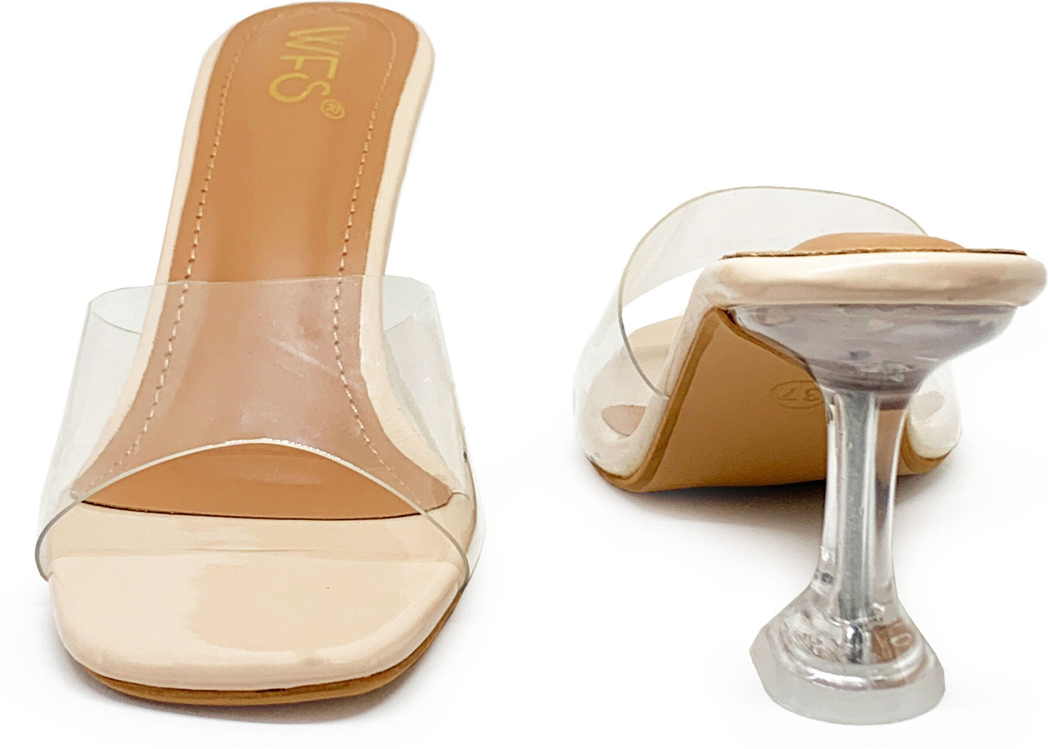 Image of WFS Women Heels Sandal (Beige, 5)