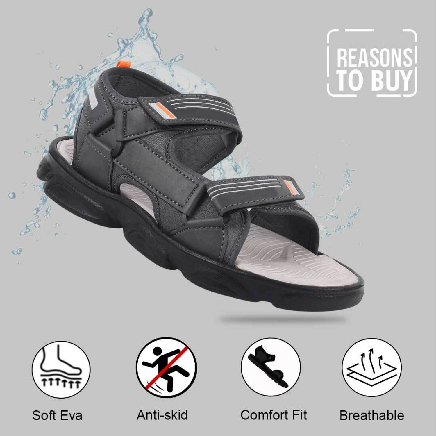 Image of Earton Men Sports Sandals