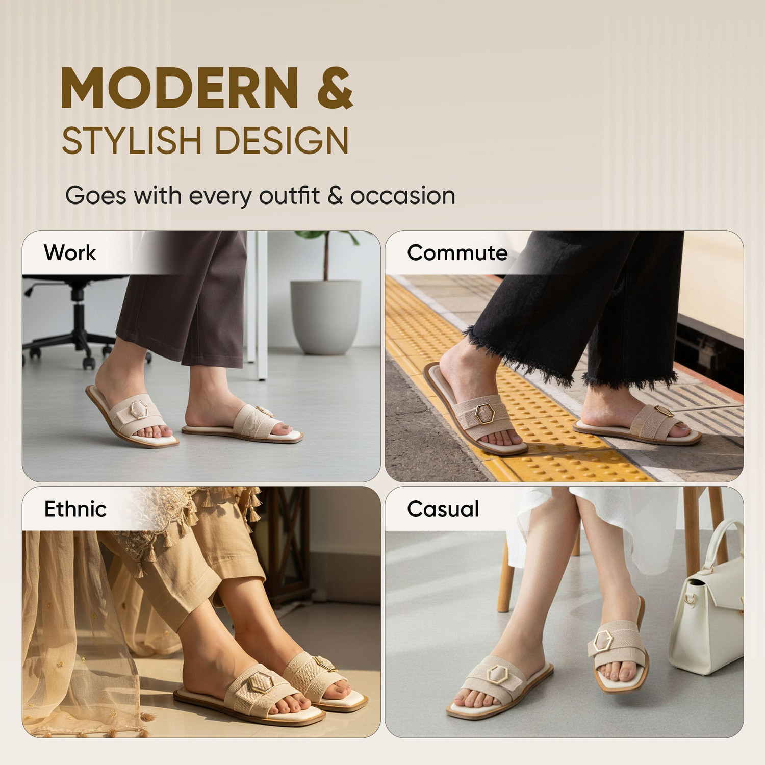 Image of Frido Comfort Flat Stylish Footwear With Cushioned Zero-Drop Sole, Padded Knit Upper Women Flats