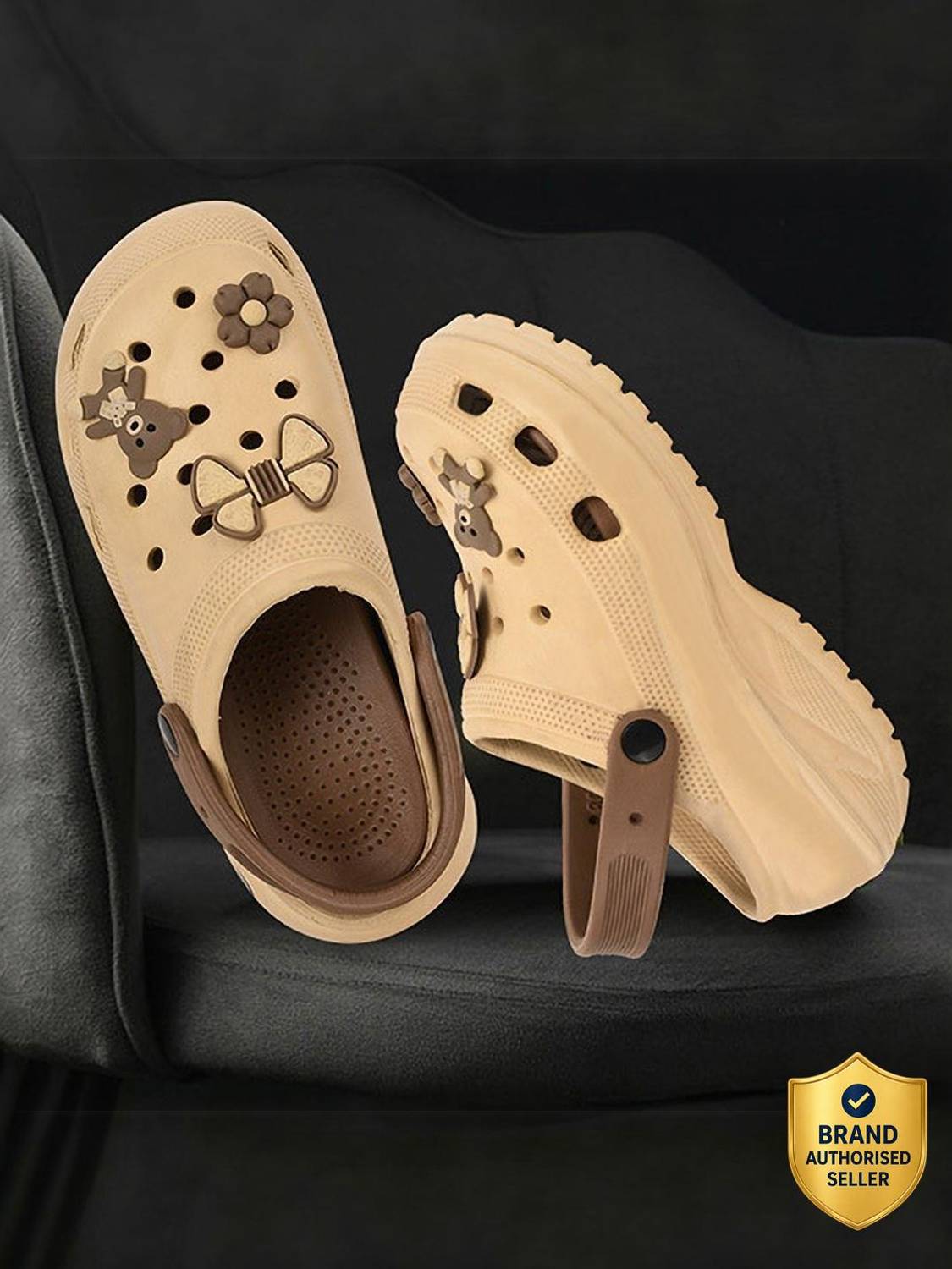 Glitchez Women Beige Clogs - Image 1