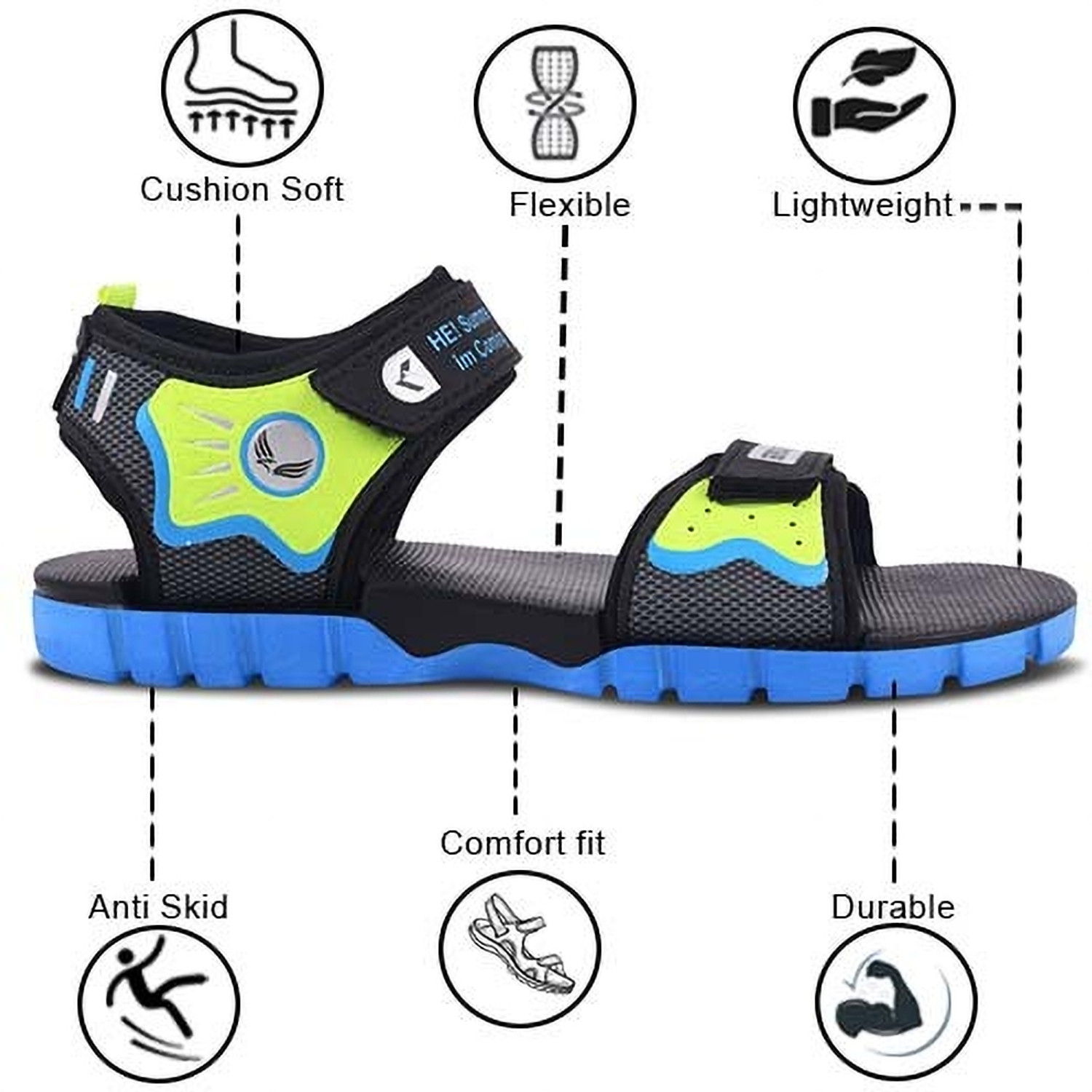 Image of BERSACHE Boys Velcro Sports Sandals