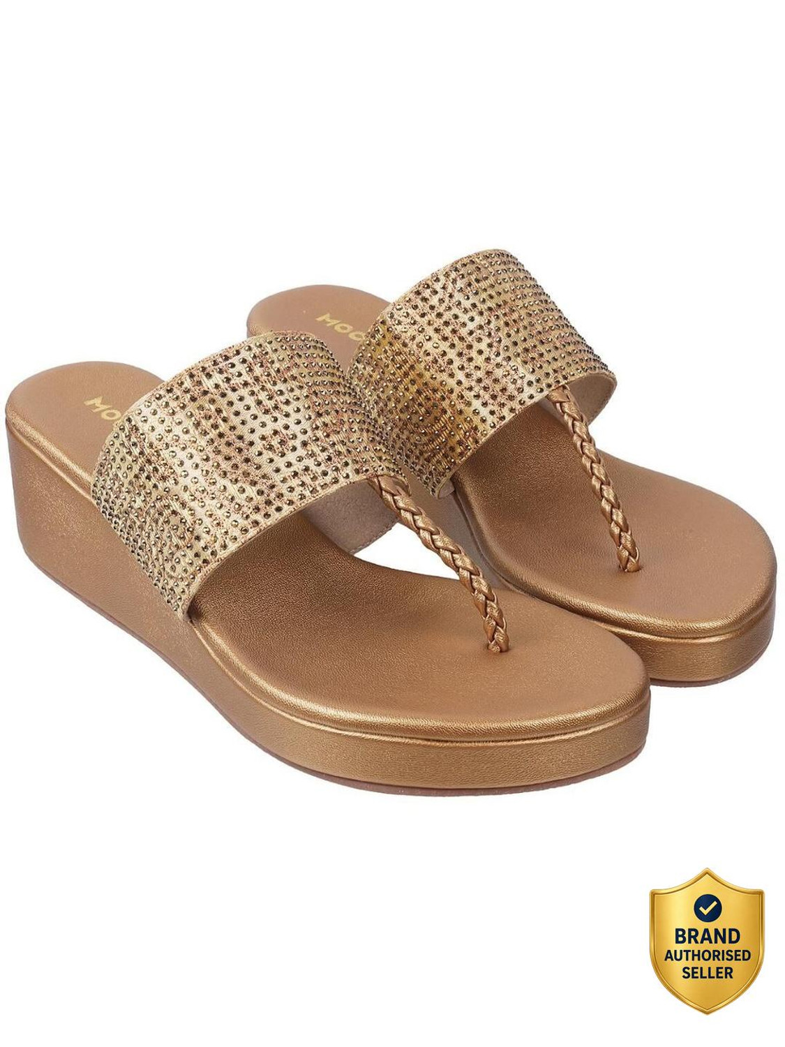 Image of MOCHI EmbellishedOpenToe Women Wedges