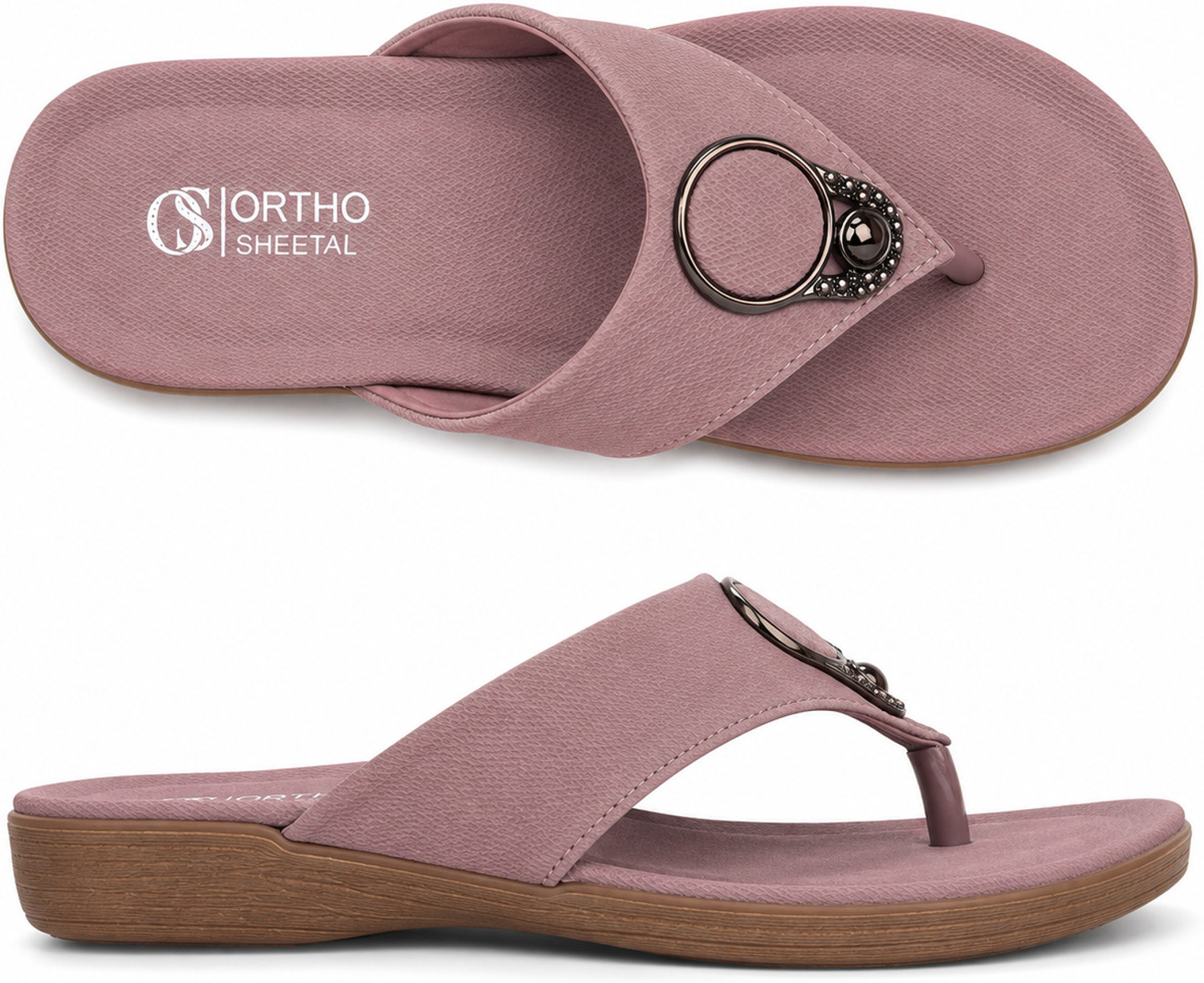Image of ORTHO SHEETAL Women Casual Sandal (Pink, 5)