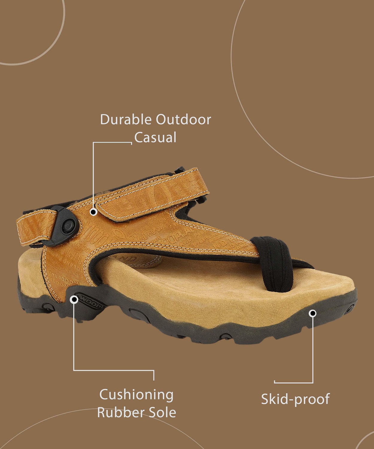 Image of WOODLAND Men Outdoor Comfortable Lightweight Everyday Use Casual Sandal (Multicolor, 7)