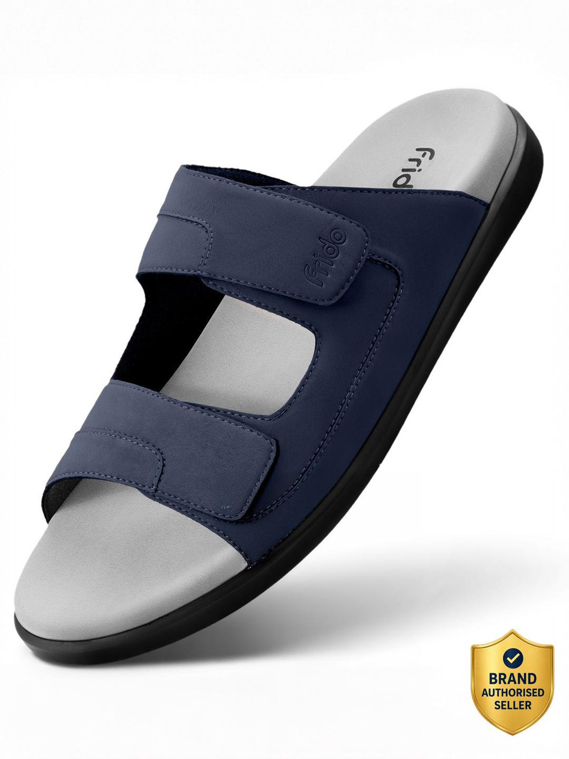 Image of Frido Comfort Dual Strap Footwear With Bounce Back Cushioned Footbed Adjustable Velcro Men Casual