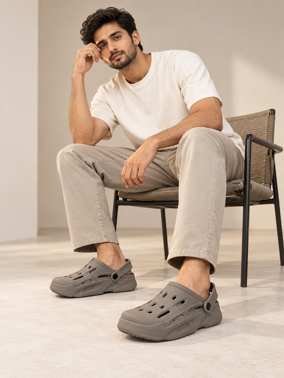 Image of action Men COOL-1001 Trendy Comfortable Lightweight Breathable Casual Slip-On Sandal (Beige, 6)
