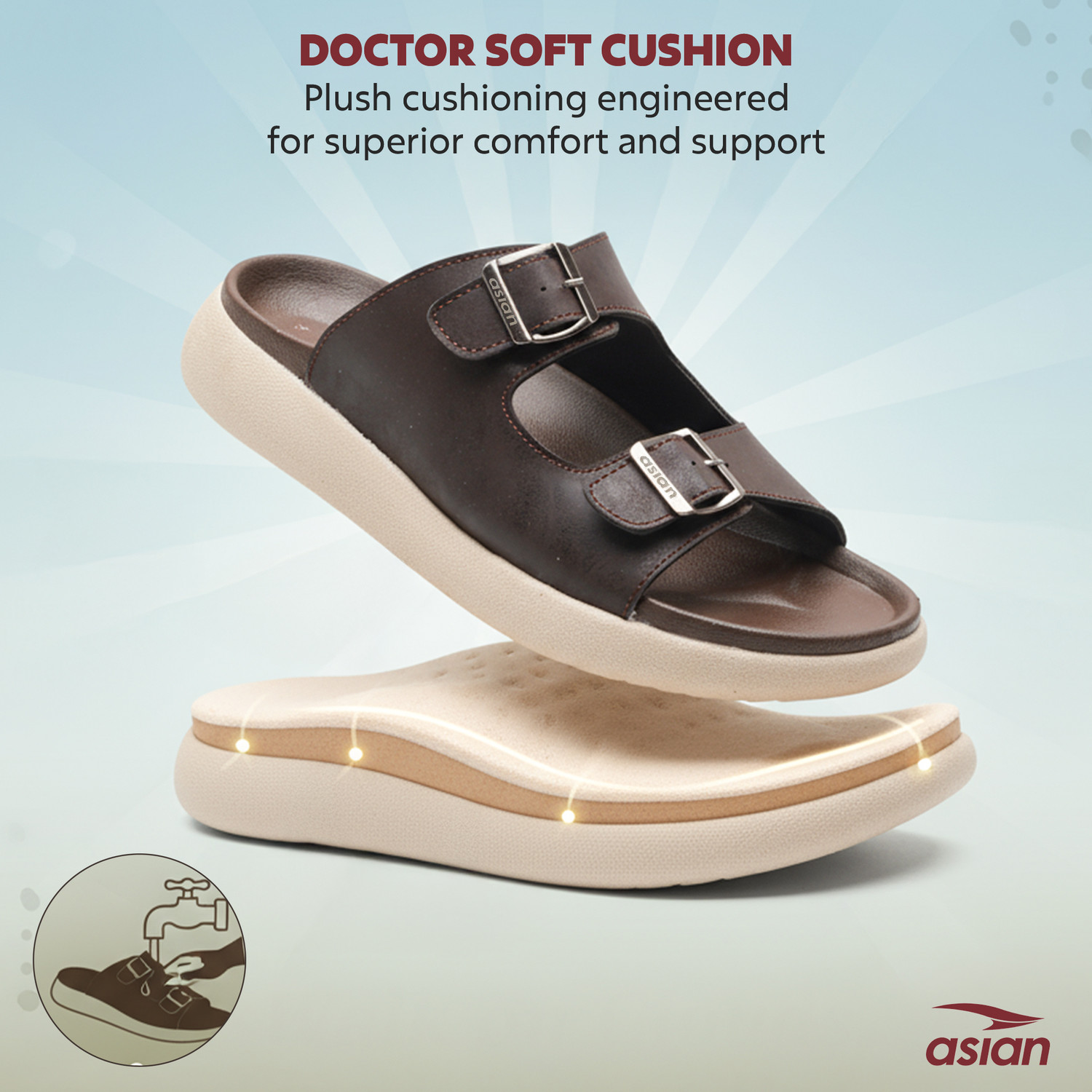 Image of asian Medisol-03 Men Slippers | Ultra Comfortable Cushion Flip Flops Men Sandals
