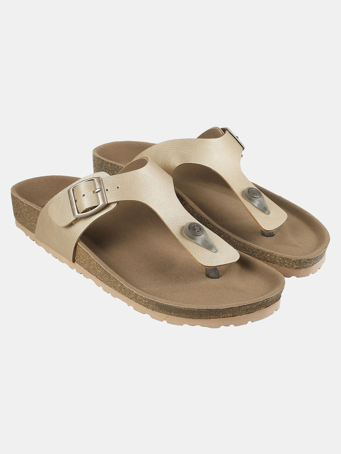 Image of METRO SyntheticOpenToeT-Strap Women Flats